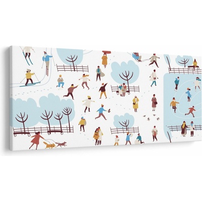 Obraz - Veselá zima, jednodílný 200x100 cm