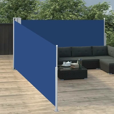 vidaXL Zatahovací boční markýza / zástěna modrá 100 x 1000 cm