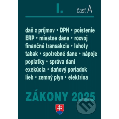 Zákony I. A2025 - Daňové zákony - Poradca s.r.o.