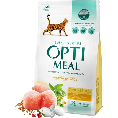 OPTIMEAL Kompletní suché krmivo pro dospělé kočky kuře 0,7 kg – Hledejceny.cz