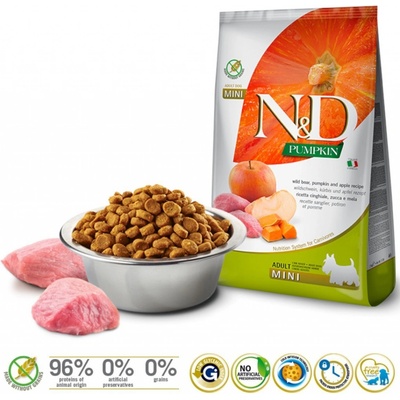 N&D Pumpkin Dog Adult Mini Grain Free Boar Pumpkin & Apple 7 kg