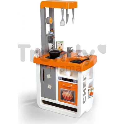 Smoby Kuchyňka Bon Appetit oranžová set s nádobím a potravinami Zvuk
