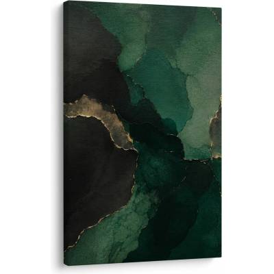 Dovido Obraz zelená abstrakce se zlatými liniemi - 80x120
