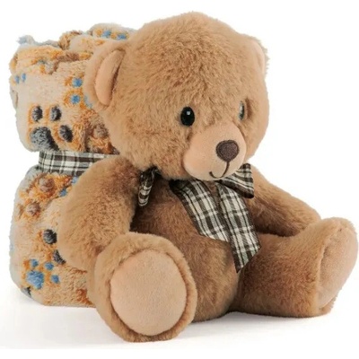 Perletti Toys Detská fluffy deka s plyšovou hračkou Medvedík