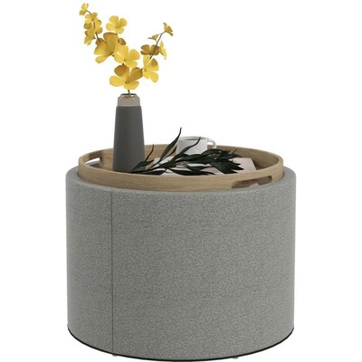 HOMCOM Kulatý otoman Ø56 x 42 cm | šedý