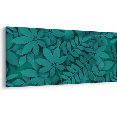 Obraz - Tyrkysové listy, jednodielne 250x125 cm