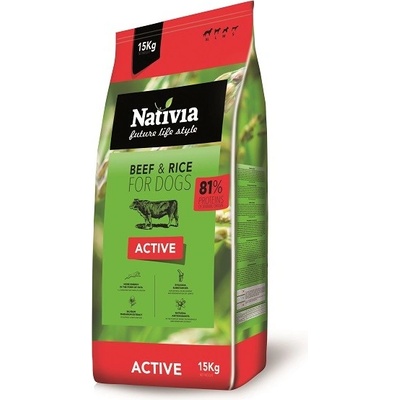 Nativia Active Beef & Rice 15 kg