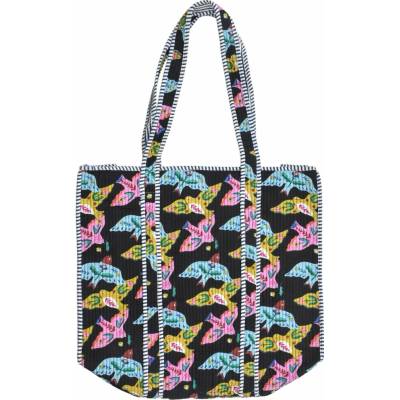 Sanu Babu Velká taška na zip černá s potiskem 44x36x14cm + ucha 30cm 7C