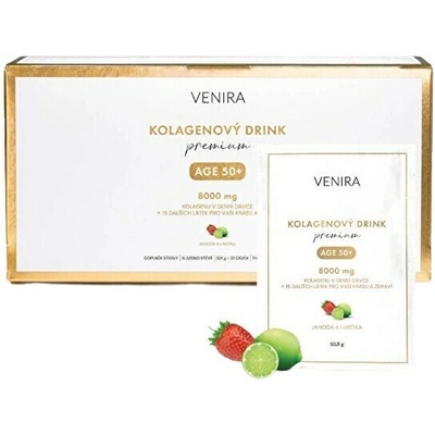 Kolagénový drink pre vlasy nechty a pleť 50+ jahoda a limetka 30 x 10,8 g