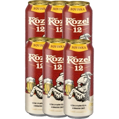 Velkopopovický Kozel světlý ležák 12° 6 x 0,5 l (plech)