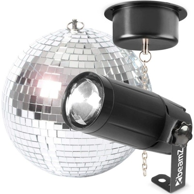 BeamZ MB20 Set 20cm zrcadlové disco koule, LED bodového reflektoru a motorku – Hledejceny.cz