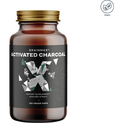 BrainMax Activated Charcoal 575 mg 100 rostlinných kapslí