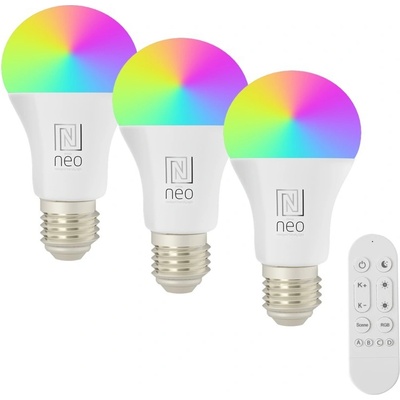 IMMAX NEO LITE SMART sada 3x žárovka LED E27 9W RGB+CCT, stmívatelná, Wi-Fi, Beacon, DO, TUYA 07712CDO