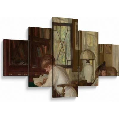 Obraz - Edmund Tarbell, Josephine and Mercie, reprodukcia, päťdielne 125x70 cm