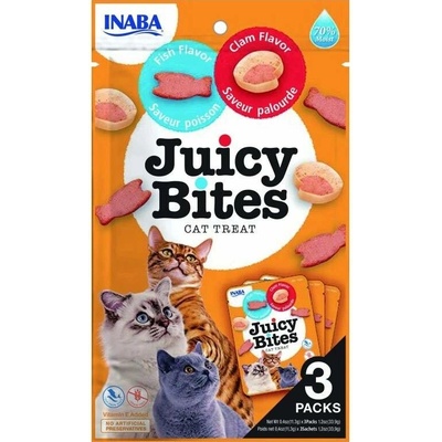 Inaba Juicy Bites Cat Ryba a mušle 3 x 11,3 g – Hledejceny.cz