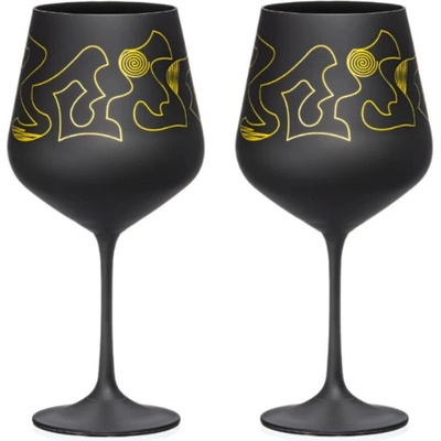 Crystalex Sklenice na víno Sandra Black Electic 2 x 570 ml