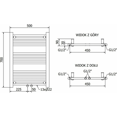 Mexen Mars W110-0700-500-00-70 700 mm x 500 mm čierny