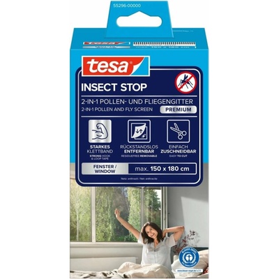 Tesa Síť proti pylu do okna, suchý zip, 1,5x1,8m, antracitová (55296-00000-01)