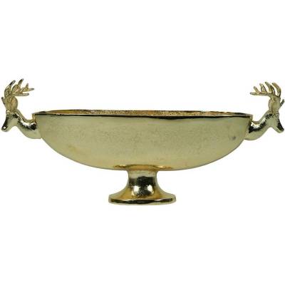 Mars & More Zlatá oválná mísa se jelenem Deer champagne gold 68 x 29 x 15 cm