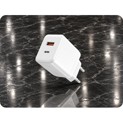 Solight 45W GaN fast charge USB-A + USB-C adaptér