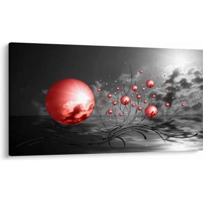 Obraz červených gulí, jednodielne 120x70 cm