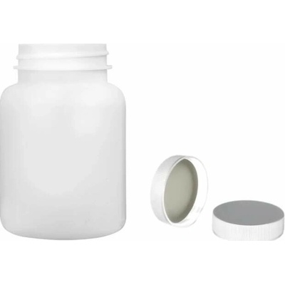 Pilulka Plastová lahvička, lékovka bílá s bílým uzávěrem 150 ml