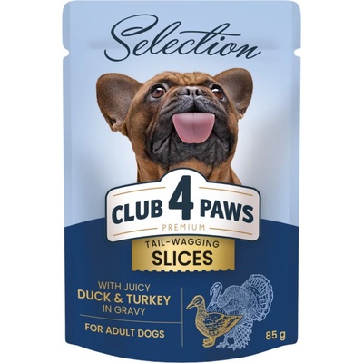 Club 4 Paws Premium Plus Selection Adult s kačicou a moriakom v omáčke 85 g