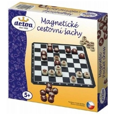 Teddies Magnetické cestovní šachy dřevo společenská hra v krabici