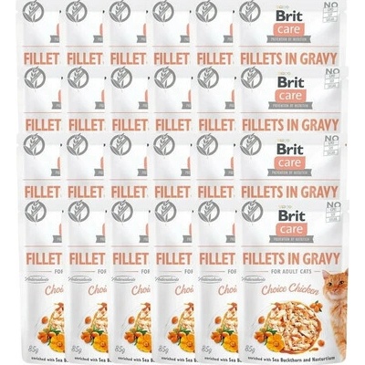 Brit Care Cat Kuracie filety v omáčke 24 x 85 g