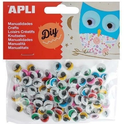 Apli Samolepící pohyblivé oči Creative 10 mm mix barev ovál