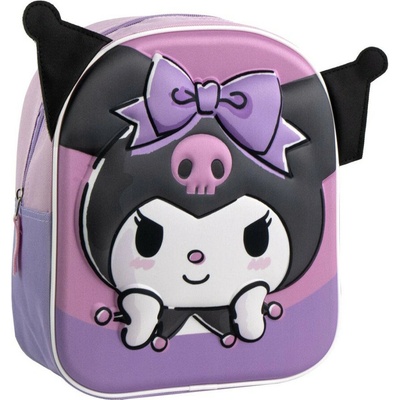 Cerda 3D dětský batoh HELLO KITTY Kuromi jedna kapsa fialový 31 cm