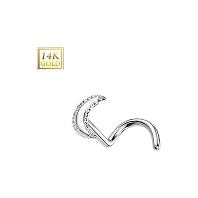 Šperky4U zlatý piercing do nosu měsíček ZL01240-WG
