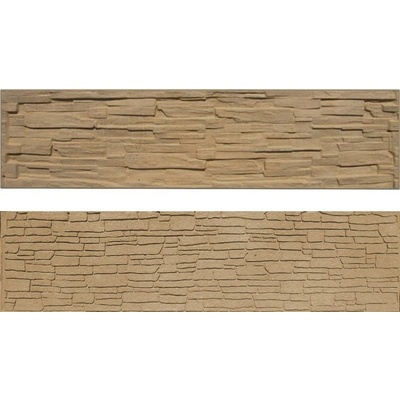 Betonová deska plotová, oboustranná – 200 x 50 cm, štípaný a skládaný kámen - pískovec