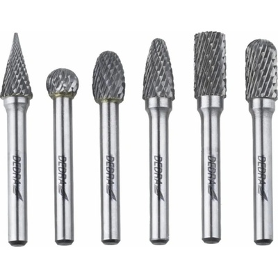 Dedra 07F502 Stopkové frézy na kov 6 ks sada, stopka 6 mm, karbid wolframu