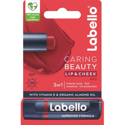 Labello Caring Beauty tónující balzám na rty Red 4,8 g – Hledejceny.cz