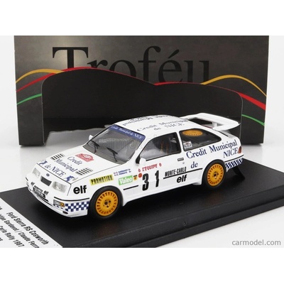 Trofeu Ford england Sierra Rs Cosworth N 31 Rally Montecarlo 1987 Christian Gardavot Claude Ferrato Bílá 1:43