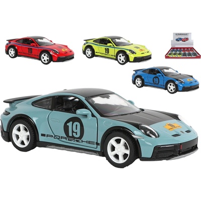 Kinsmart Auto Porsche 911 Rallye Livery Edition kov PB 13cm 4 barvy 1:36