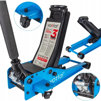 XLMoto zvedák hydraulický dvoupístový nízkoprofilový pojízdný 3 t