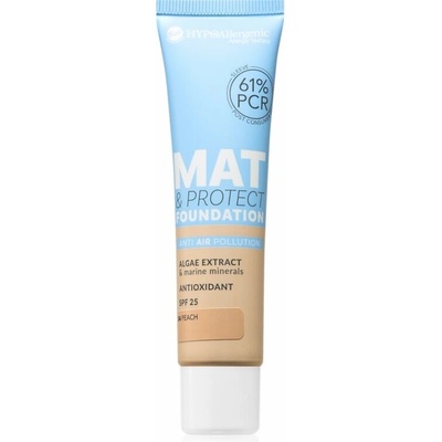 Bell Hypoallergenic Mat & Protect dlhotrvajúci zmatňujúci make-up SPF 25 04 Peach 30 g