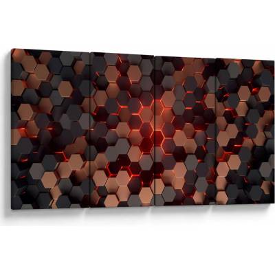 Obraz - Futuristická abstrakcia, štvordielne 160x80 cm