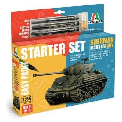 ITALERI Model Set tank 75001 M4A3E8 Sherman Fury 1:56