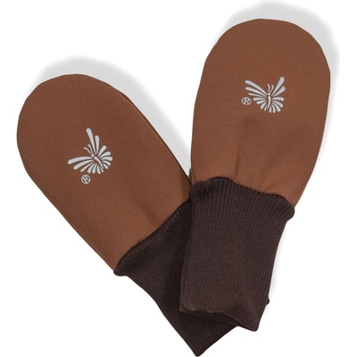 Esito Zimní bezpalcové rukavice softshell s beránkem Brown hnědá