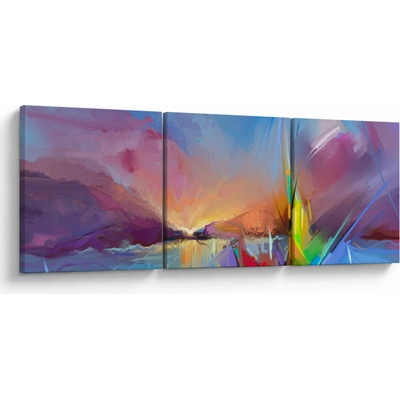 Obraz - Západ slunce, třídílný 90x30 cm