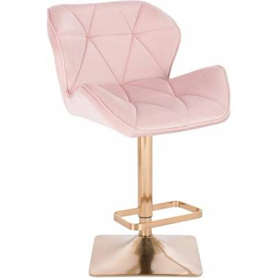 LuxuryForm Design Milano Velur na zlatej hranatej podstave / svetlo ružová