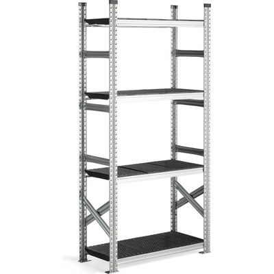 AJ Produkty Regál na potraviny Transform 1970x900x400 mm černé plastové police