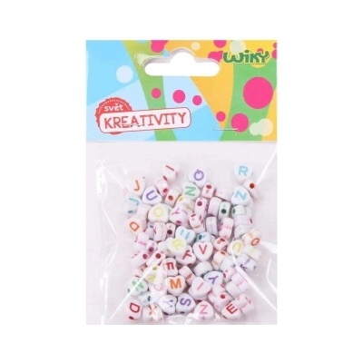 Korálky 12 g farebné Abeceda v sáčku 7x11cm -