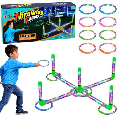 Lean Toys Detská hra ringo s LED osvetlením hádzanie krúžkov na cieľ