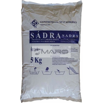Gypstrend Sádra stavební 5 kg, šedá SÁDRA ŠEDÁ 5KG