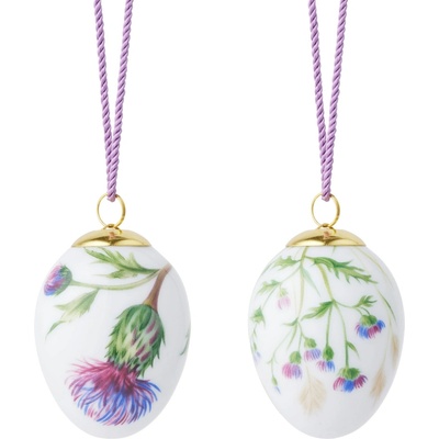 Royal Copenhagen Porcelánové velikonoční ozdoby 2026 Thistles – set 2 ks, bílá barva, porcelán – Hledejceny.cz