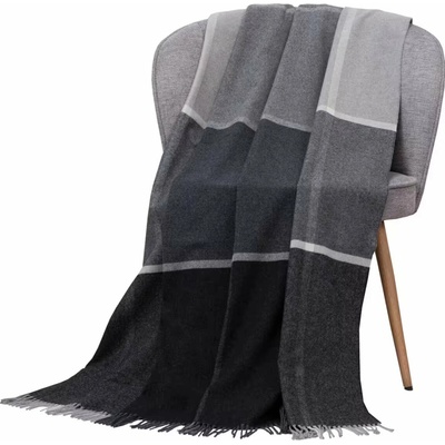 SCANquilt Deka vlnená DELI WOOL kocka sivá 130x180